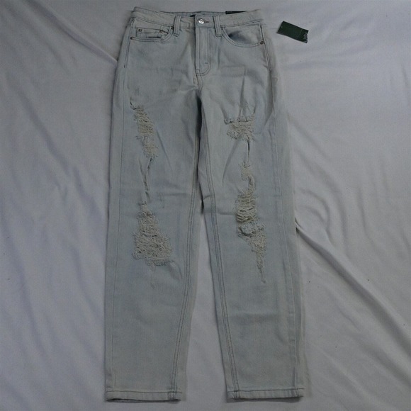 NEW Wild Fable 24 / 00‎ Highest Rise Mom Light Destroyed Stretch Denim Jeans - Picture 1 of 7